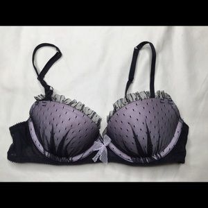 Victoria’s Secret Black Tulle Demi Bra - 34A